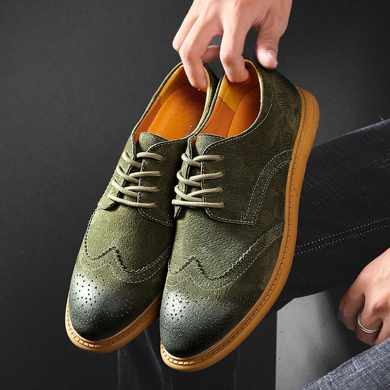 

Men Dress Shoes 2019 Autumn New Brogue Men Leather Shoes Vintage Carved Formal Flats Men Wedding Shoes Plus Size 46