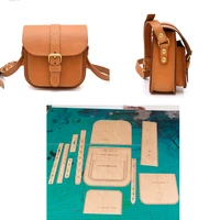 diy leather craft shoulder bag die cutting kraft paper sewing pattern hollowed stencil template 20x19x8cm