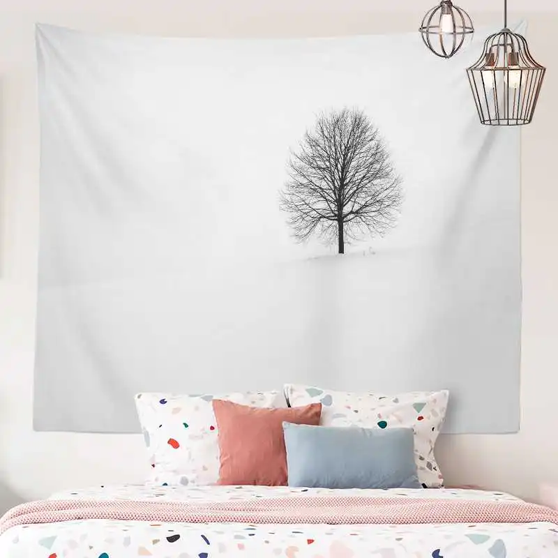 Fondo de pared para dormitorio, tapiz para habitaci&oacute;n de estilo minimalista Simple, dise&ntilde;o individual, planta creativa de moda para el hogar-2