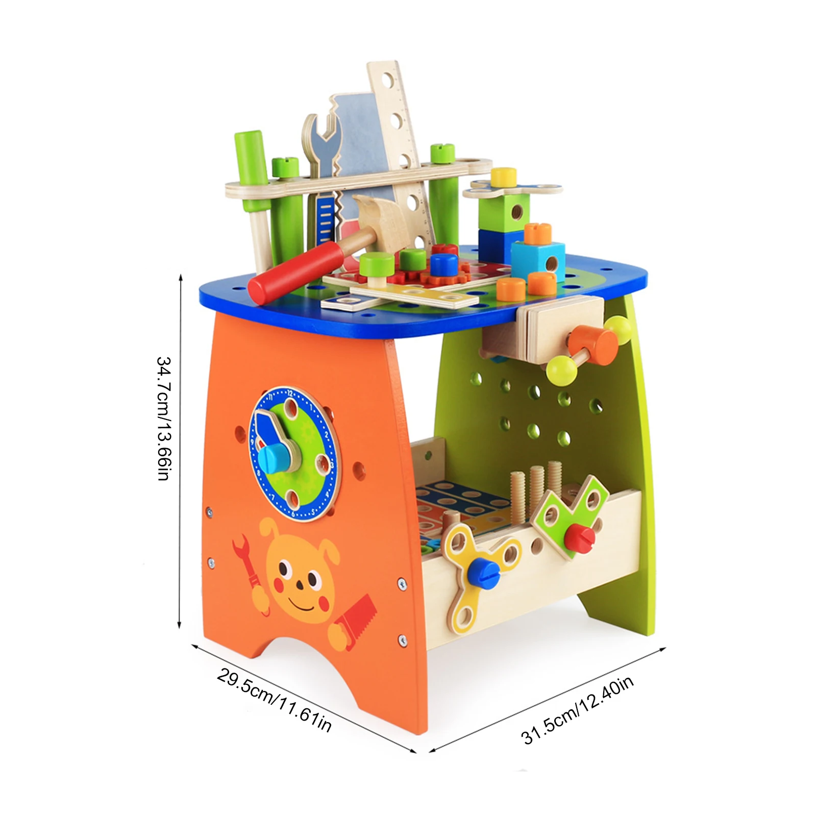 

Children's Screw Assembly Wooden Toy Screw And Nut Combination DIY Assembly Workbench Tool Box Educational Boys Toys