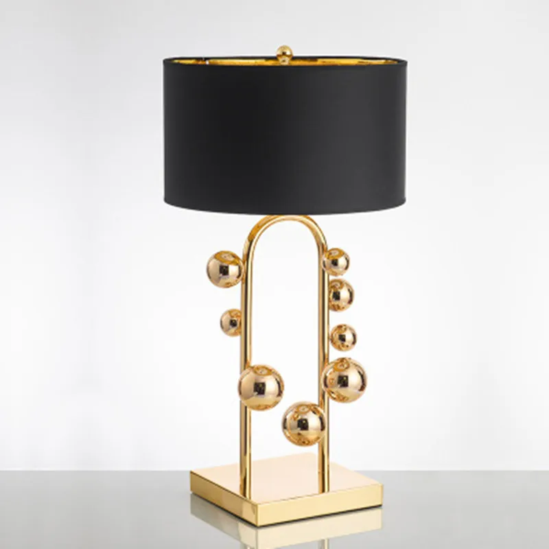 

High Quality Simple Warm Golden Table Lamps Retro Creative American Style Lighting For Bedroom Foyer Hotel Decorative Lights