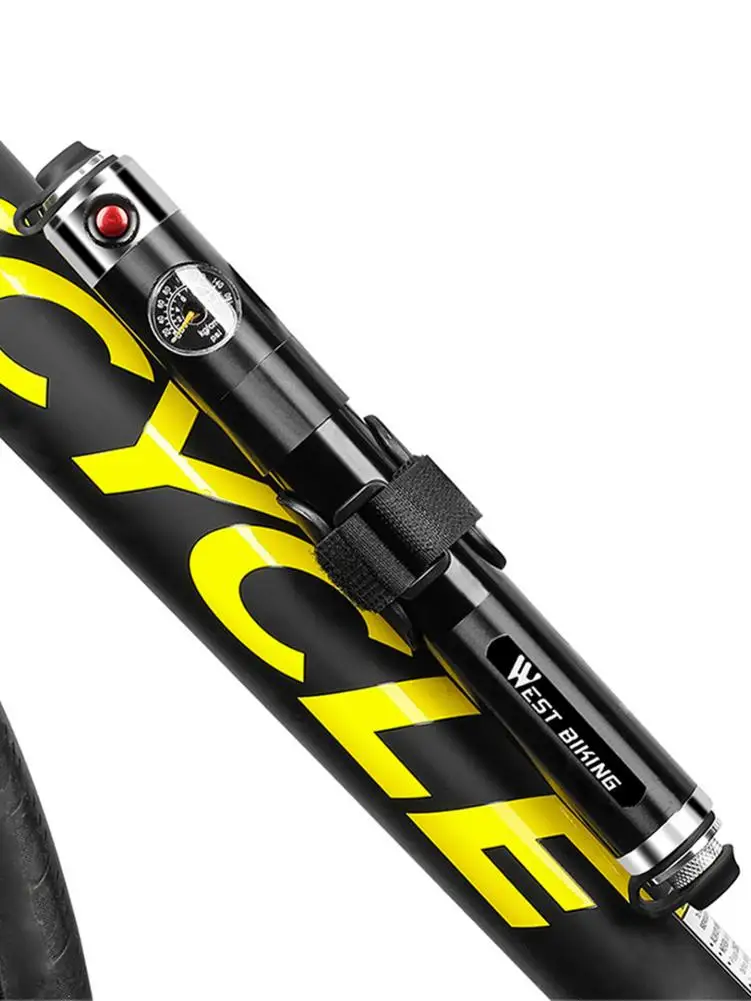 

Bicycle Pump Aluminum Alloy High Pressure Lightweight Solid Bike Tire Pump With Gauge For Road Mountain BMX Bikes New Arrival