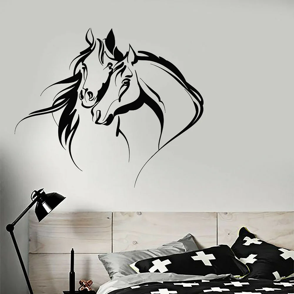 Романтика романтика голова двух лошадей виниловые наклейки для украшения