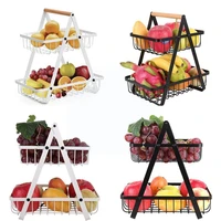 kitchen storage rack double layer portable fruit and kitchen basket accessories vegetable jars c8f1