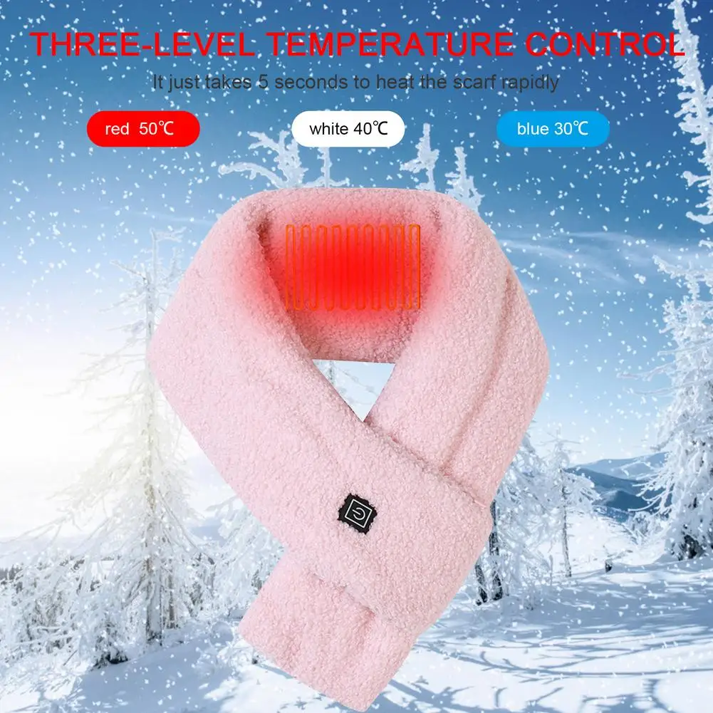 

Winter Heating Scarf Washable Women Man Hiking Ski Scarf Smart Electric Heated Scarfs With Neck Heating Pad Couple Heated Scarve