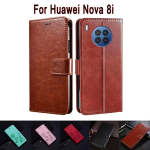 phone case for huawei nova 8i cover etui flip wallet leather stand book funda on huawei nova8 i case magnetic card hoesje bag free global shipping