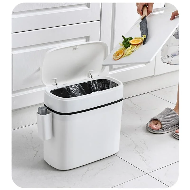 

Trash Can In The Toilet 12l Kitchenware Wastebasket For Use At Home Bathroom Waterproof And Narrow Sewing Office Storage Dustbin