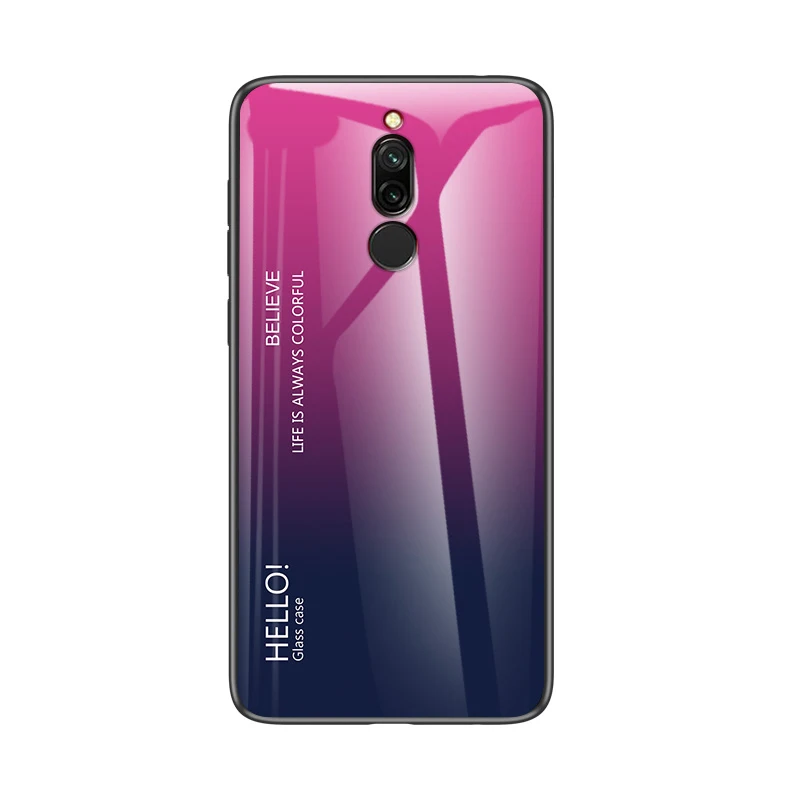 Rose Для Xiao mi Red mi Note 5 6 Pro 6A 7 Чехол из закаленного стекла с градиентом для Xiaomi mi 8 A2 Lite A1 9 mi 8 mi 6 mi 9 Pocophone F1 чехол - Цвет: Rose