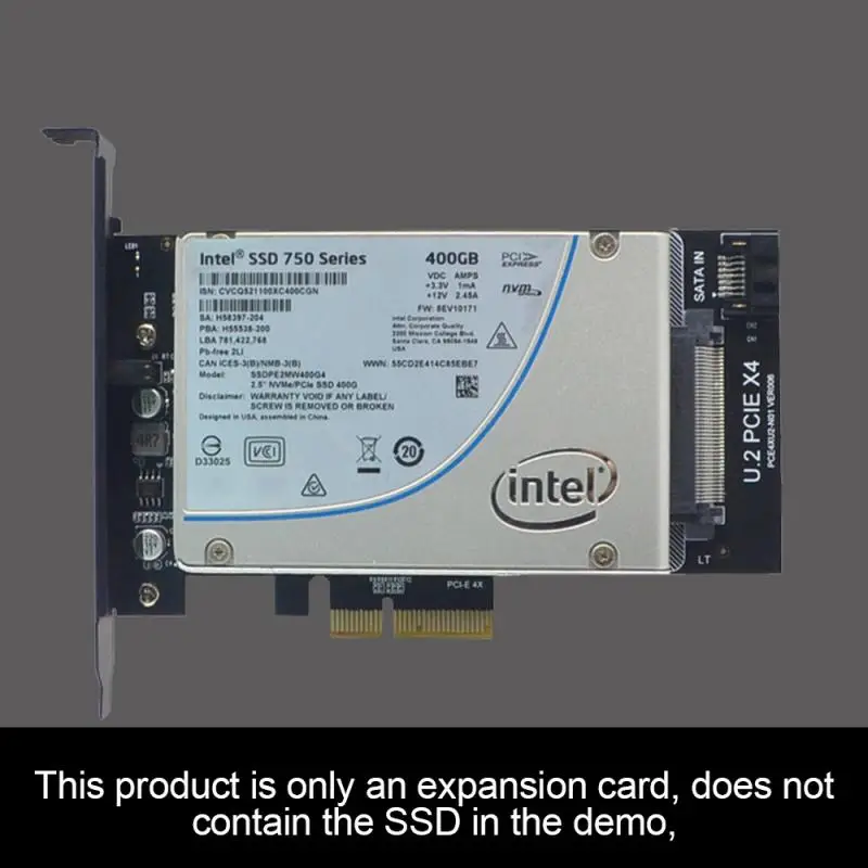 

U.2 To PCI-E X4 Riser Card 3.0 SFF-8639 To SSD Extension Adapter U.2 SSD SATA PCI Express Card For 2.5 Inch SATA HDD