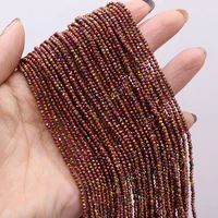 crystal stone gem red brown color plated faceted small beads crafts diy necklace bracelet anklet jewelry accessories gift making