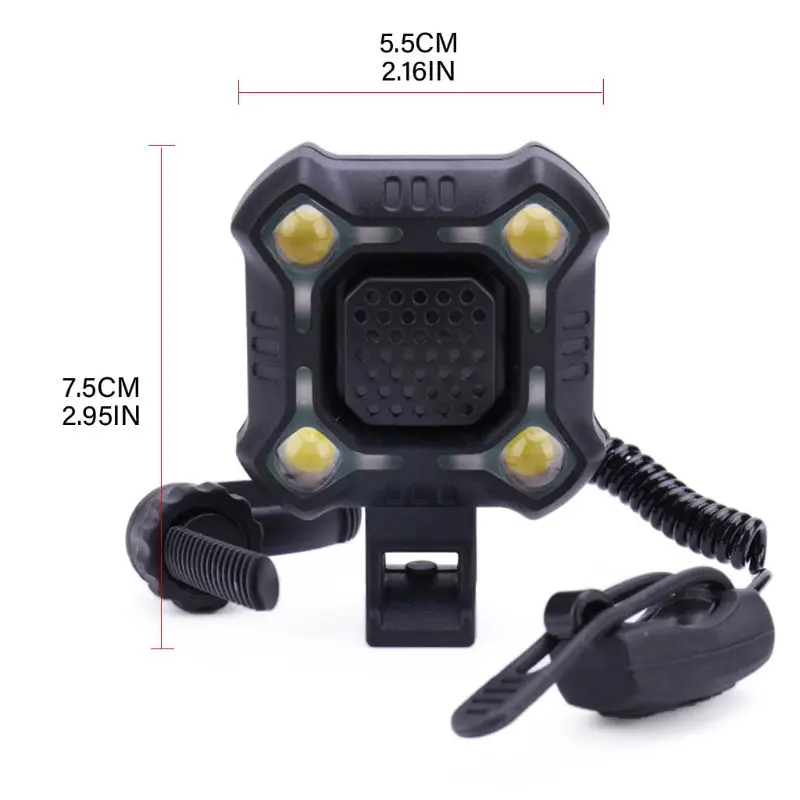 

Super Bright Bike Horn Lights Front USB Rechargeable LED Headlamp Dustproof Flashlight Sports Entertainment Riding