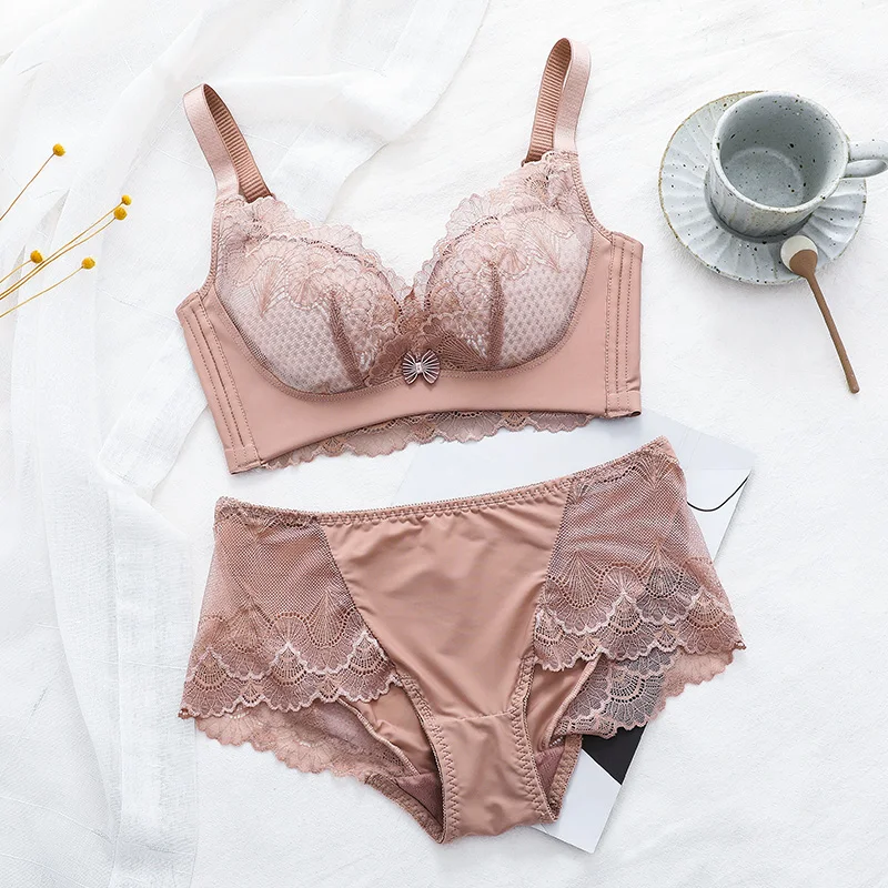 Push Up Women Lingerie Underwear Set Tube Tops Girls Brief Bra Sets Women Gathered No Rims Bra Female Lenceria Intimates Bra Set