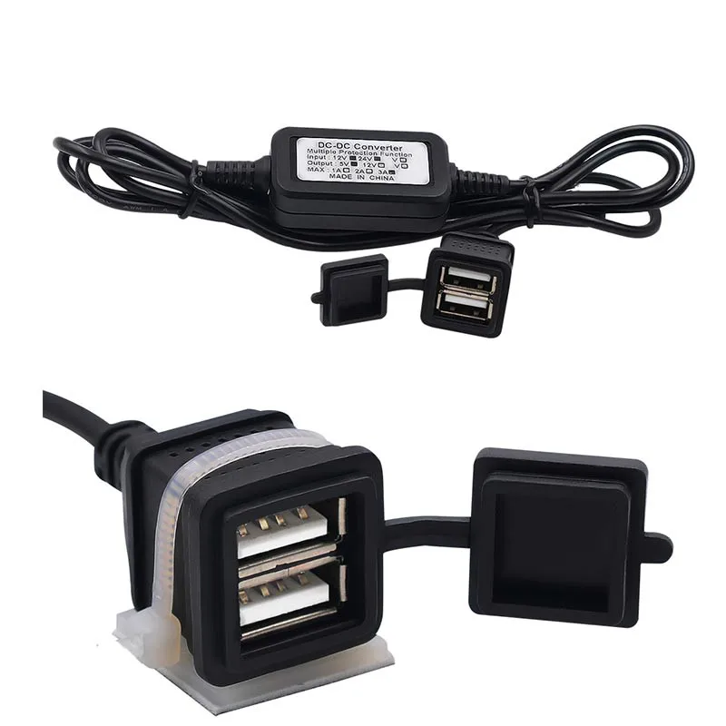 Waterproof Vehicle Dual USB Car Charger DC12V to 5V 3A 15W Converter Step Down Module Power Adapter Supply Car-styling | Автомобили и