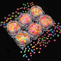 6 box confetti glitter chunky sequins starflowerheart shaped flakes fluorescent paillette uv gel 3d tips for nail art decor