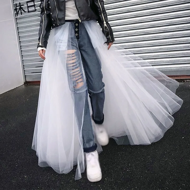 Лоскутные сетчатые джинсовые брюки-карандаш с дырками женские рваные винтажные