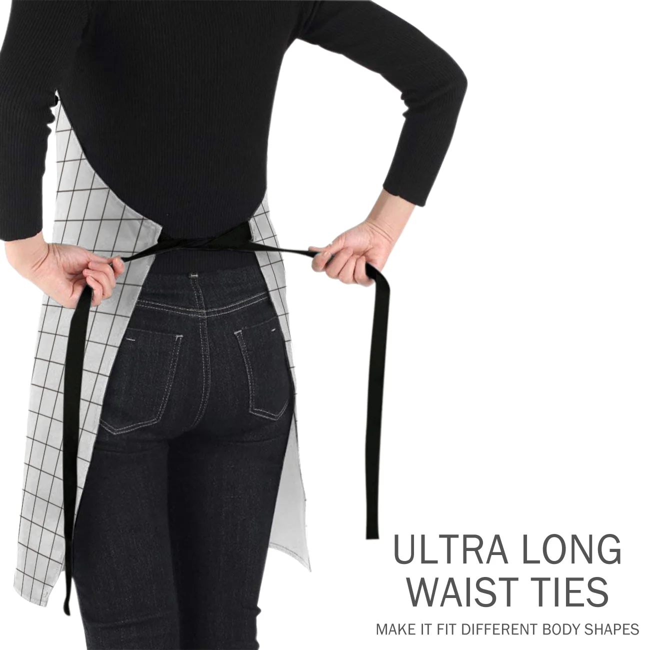 Простые черные и белые Кухонные фартуки с принтом Прочный Удобный чистящий