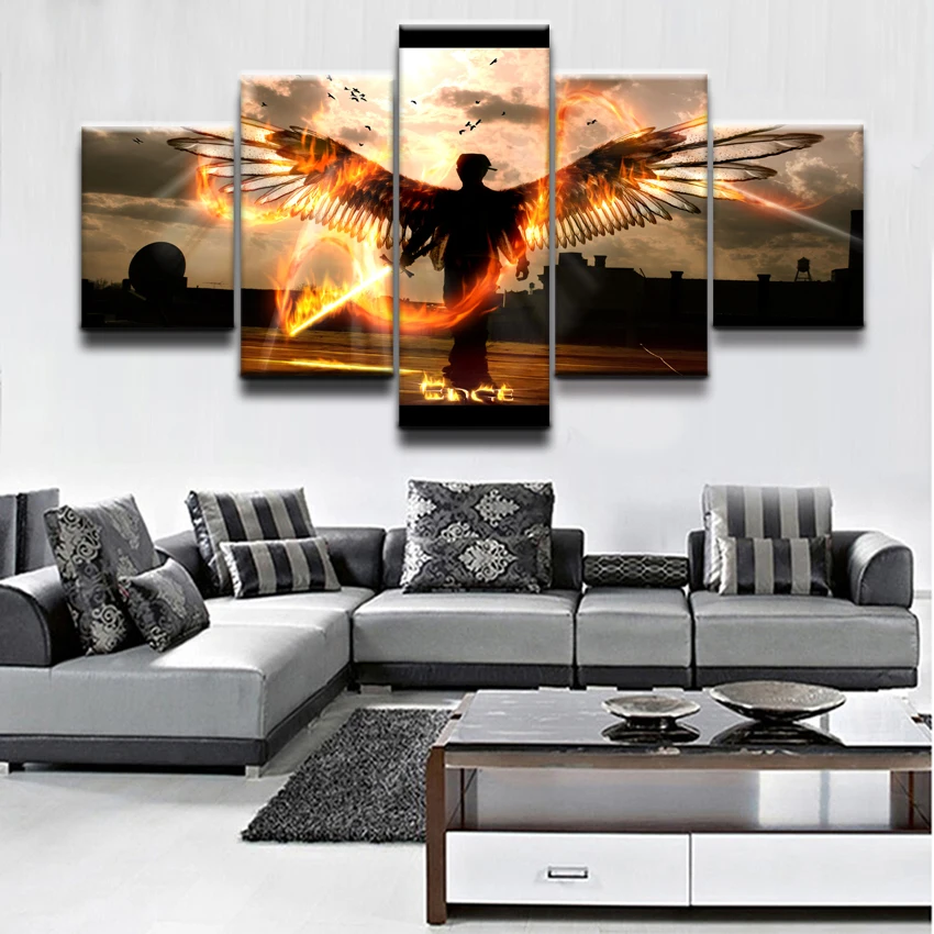 Холст Картина аниме Ангел HD печати живопись Современная на холсте Wall Art Украшение