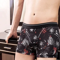 4pcslot summer boxer shorts homme ice silk utra thin underpants breathable print underwear panties quick dry plus size m 3xl