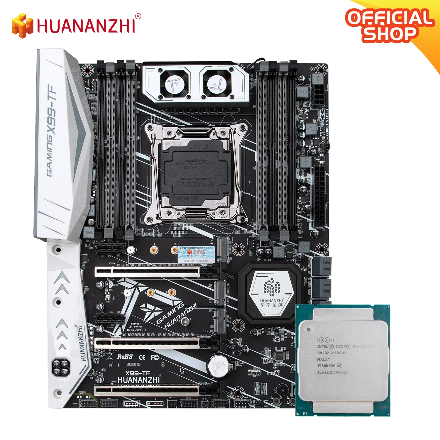 HUANANZHI X99 TF Материнская плата Intel с XEON E5 2678 V3 MOS вентилятор DDR3 DDR4 RECC память