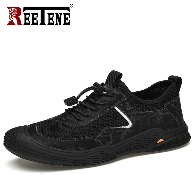 REETENE дышащие кроссовки Для мужчин не скользящие износостойкие мужские туфли на