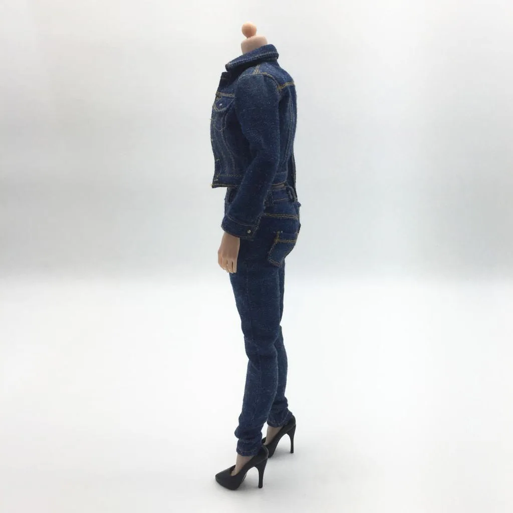 

1/6 Scale Denim Clothing Female Modern Lady Clothes Set for 12" Figures Body
