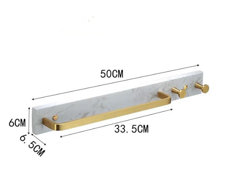 Вешалка для полотенец Tuqiu с крючками настенная 50 см золотистая вешалка ванной