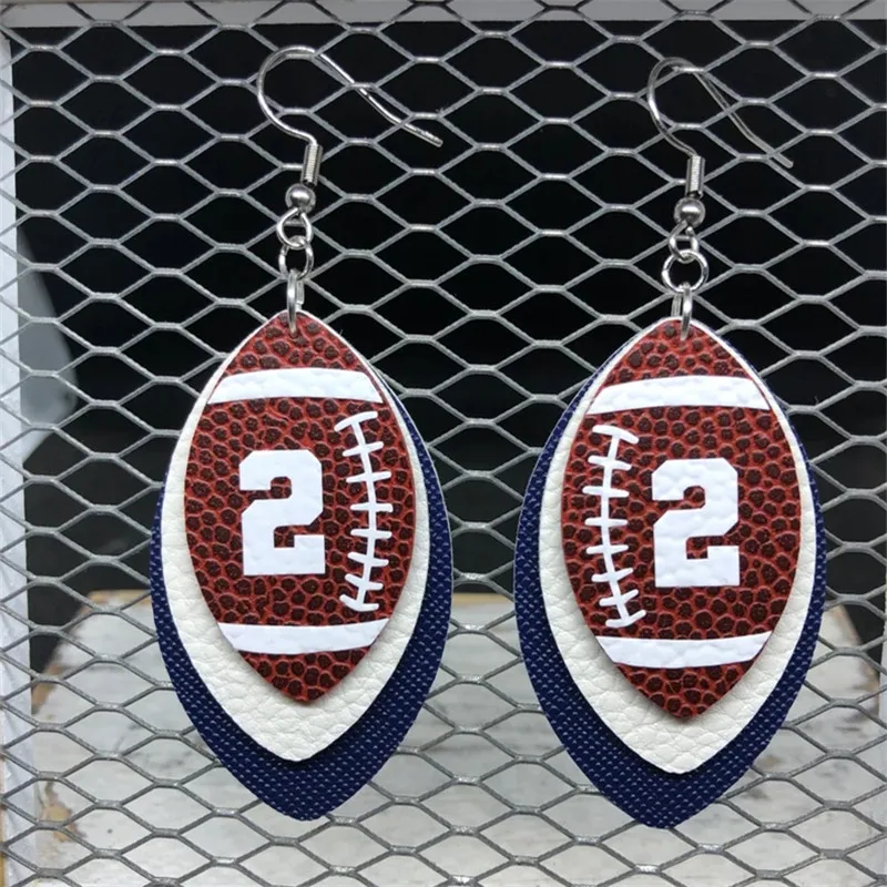 

Football Earrings | Faux Leather | Customizable Team Colors | Add Number | Made To Order | Personalized | Gift | Mom