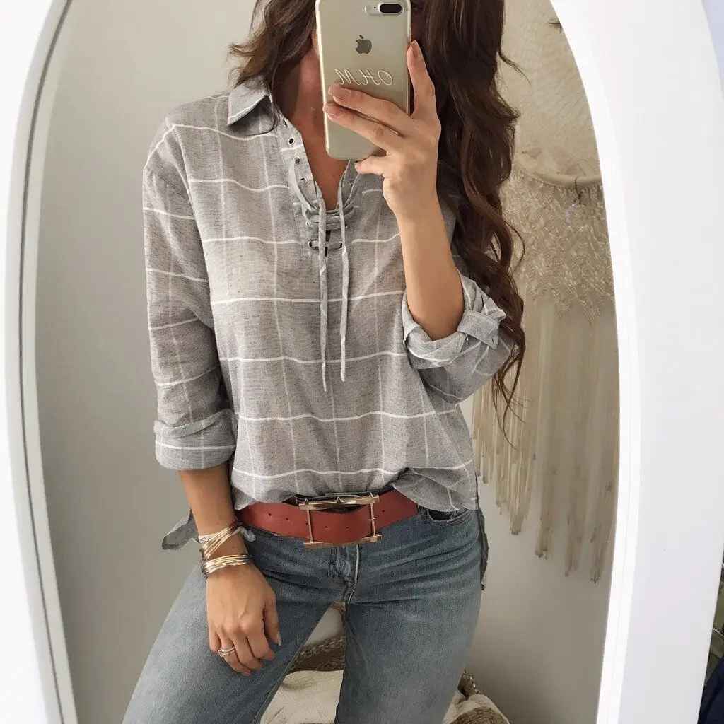 

Женская блузка 2020, модные женские клетчатые рубашки, Женский Топ, праздничная рубашка, женские классические топы, элегантная винтажная женс...