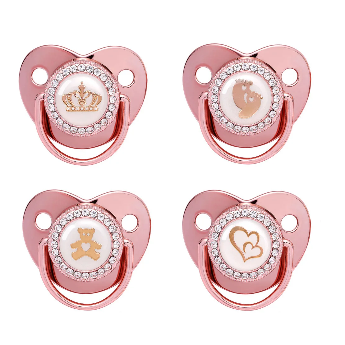 Новинка 2021 Детская соска розовое золото блестящий прорезыватель не содержит