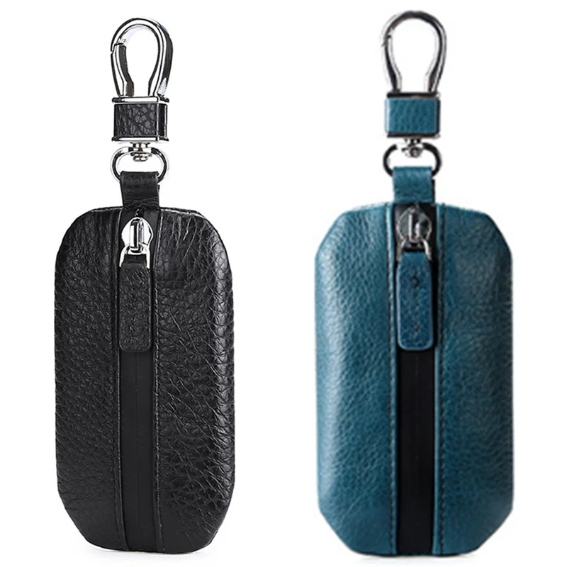 

PU Leather Car Key Case Lychee Pattern Waterproof Zipper Car Universal Key Cover