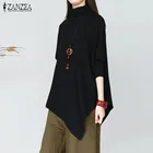 Женская Асимметричная блузка с высоким воротником, весна 2021