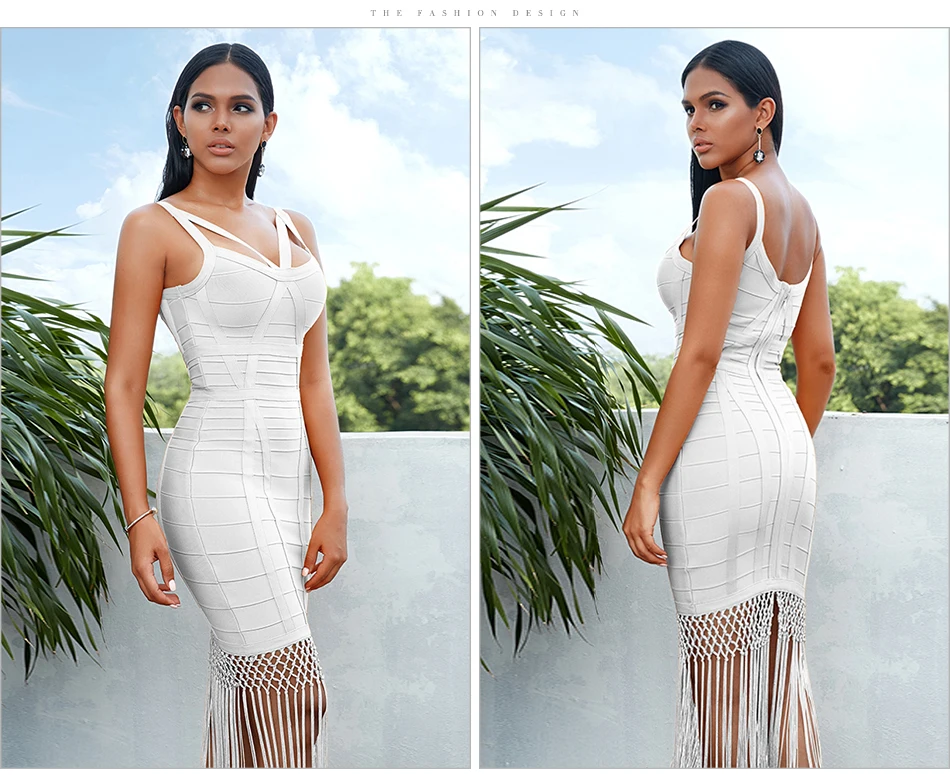 Adyce новое летнее женское облегающее платье с кисточками Vestidos сексуальное без рукавов с бахромой облегающее Клубное миди вечернее платье в стиле знаменитостей