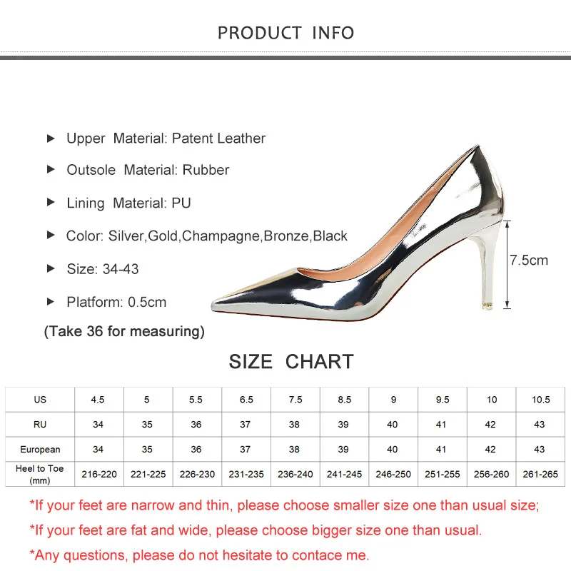 

2020 New Spring Women Pumps High Thin Heel Pointed Toe Shallow Fashion Sexy Ladies Women Shoes Silver Female High Metal Heels