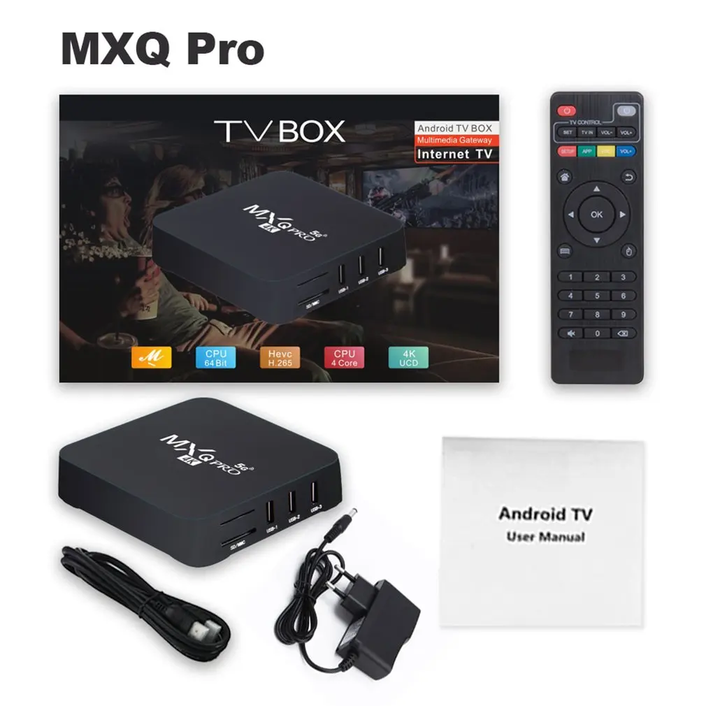 Для MXQ PRO 5G Смарт ТВ коробка Android 9 0 4K 2 4G & Wi Fi Amlogic S905W Гб оперативной памяти 16