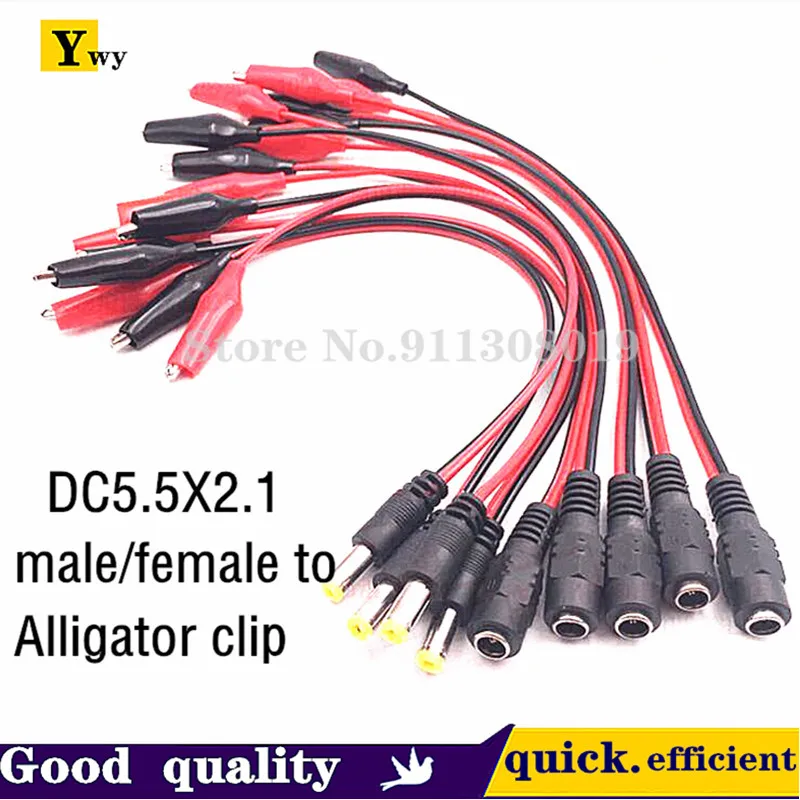 

2 шт., шнур с зажимом типа «крокодил», 5,5x2,1 мм