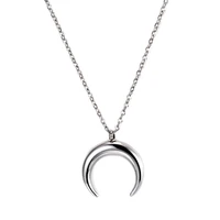 new 2022 necklace female crescent curved stainless steel pendant neck chain fashion simple light luxury womens shopping style