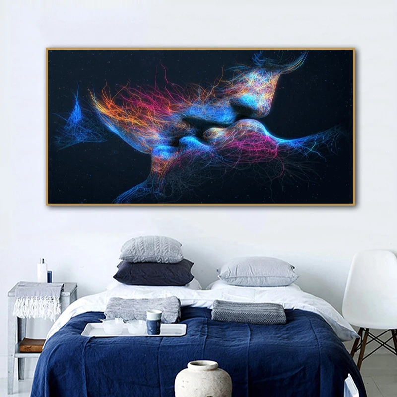 Художественная Картина на холсте Абстрактная картина маслом поцелуй любви