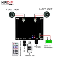 hifi xh a106 100w2 bluetooth 5 0 tda7498 wireless digital power amplifier board stereo audio amp amplificador tf card usb disk