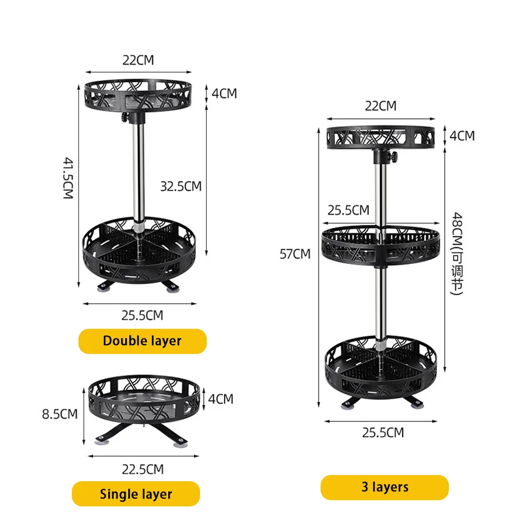 lazy susan organizer height adjustable spinning cabinet round turntable large spice rack for pantry kitchen countertop free global shipping