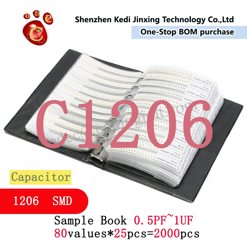 SMD-конденсатор образец резистора Book 50or2 5 шт./значения 0201 0402 0603 0805 0R ~ 10 м 1206 пФ 2 мкФ |