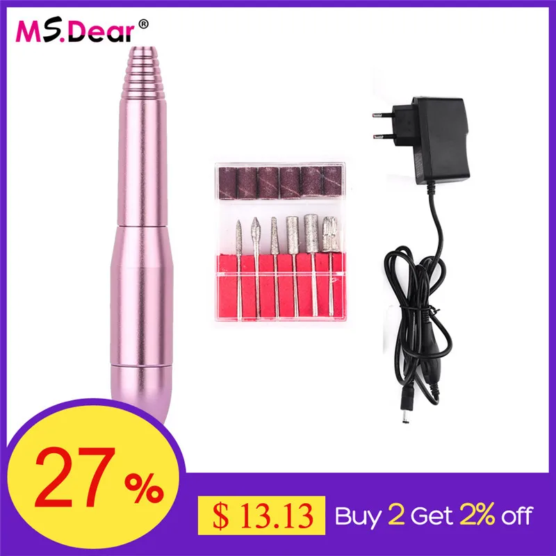 

Mini Electric Nail Art Drill Set Nail File Manicure Machine Pedicure Polish Kit Handheld Nail Art Drill Machine With Drill Bits