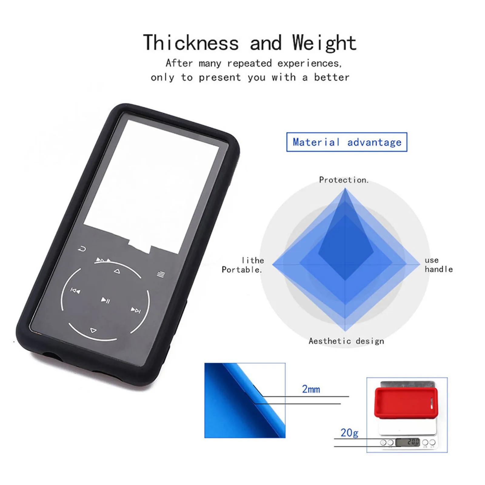 Мягкий силиконовый защитный чехол с защитой от царапин для MP3 плеера сменная