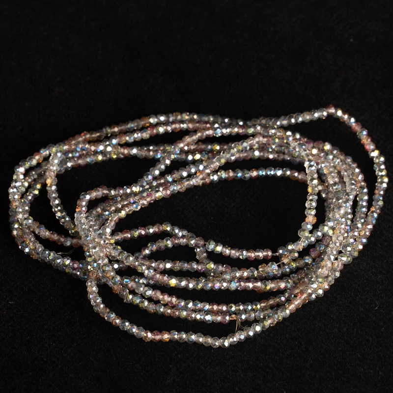 Золотые 190 шт. 2 мм Ронделль Австрийские хрустальные бусины круглые многофасетные стеклянные оптом, ручной работы для создания ювелирных изделий.