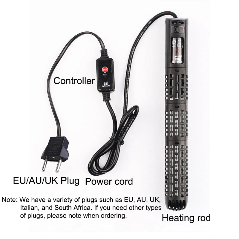 

SUNSUN Aquarium Submersible Heater Fish Tank LCD Display Digital Adjustable Water Heating Rod Constant Temperature Control 500W