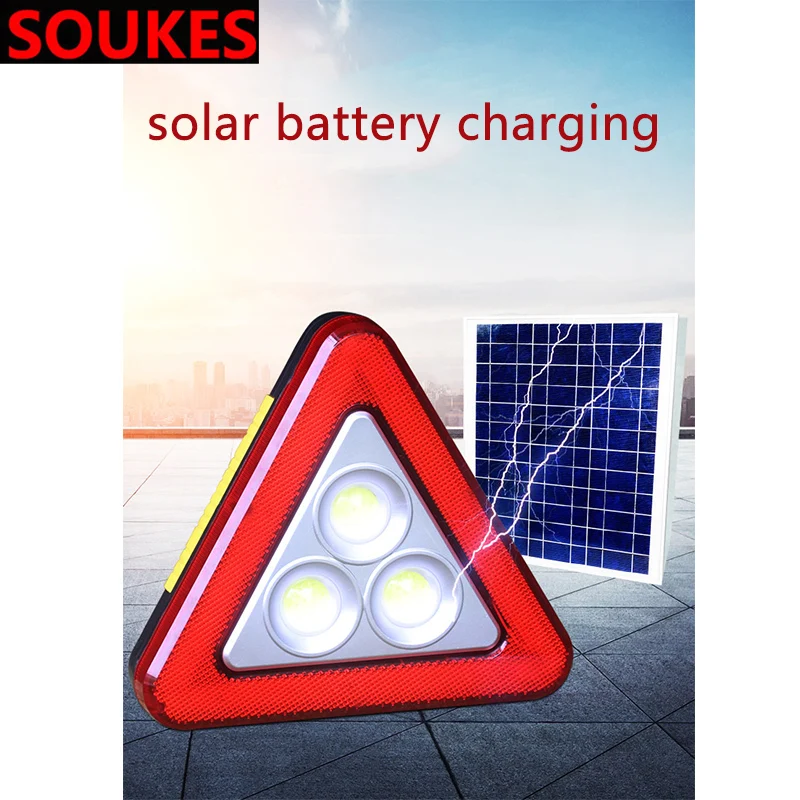 Автомобиль с питанием от солнечных батарей Предупреждение светильник яркий