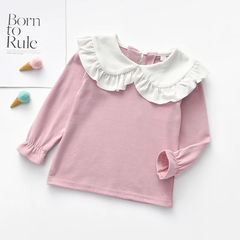 

kids t-shirt girls bottoming shirt spring/autumn children clothes fashion tops cotton baby T-shirt fashionable garment 1-5 years