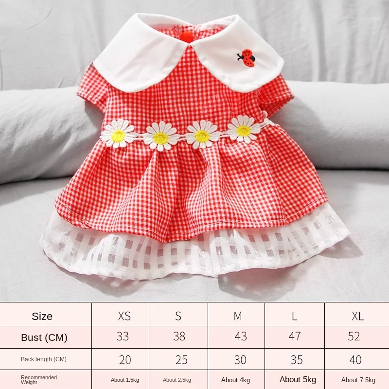 

Dog Clothes Spring and Summer Pet Clothes Dog Summer Breathable Skirt Method Small Dog Cat Teddy Thin Small Dog