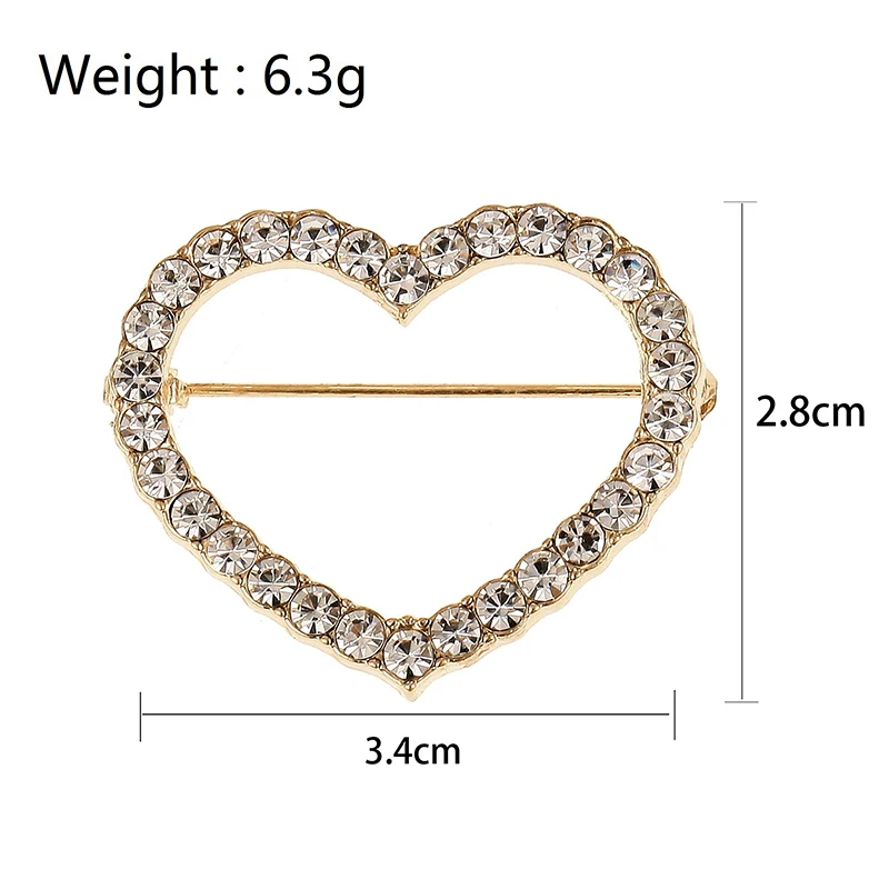 Женская модная брошь в Корейском стиле форме сердца со стразами|Броши| |