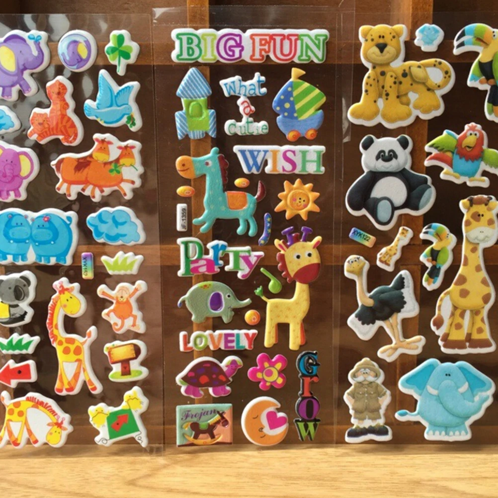 10 разных листов наклеек сделай сам Бабочка автомобиль животные девочки мальчики