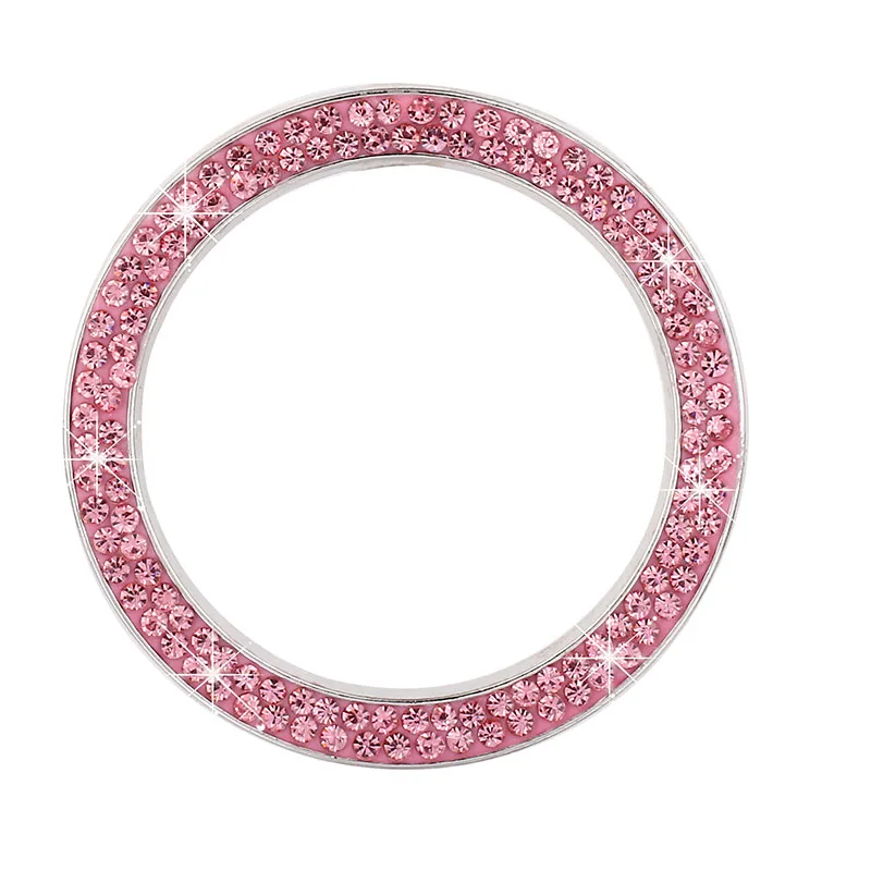 

One Button Start Button Decorative Ring Diamond Crystal Ignition Ring Car Volume Button Decorative Ring Car Accesories Interior